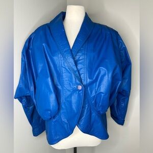 Vintage Glampier Leather Jacket 80’s Blue Fine Leather Argentina Denver